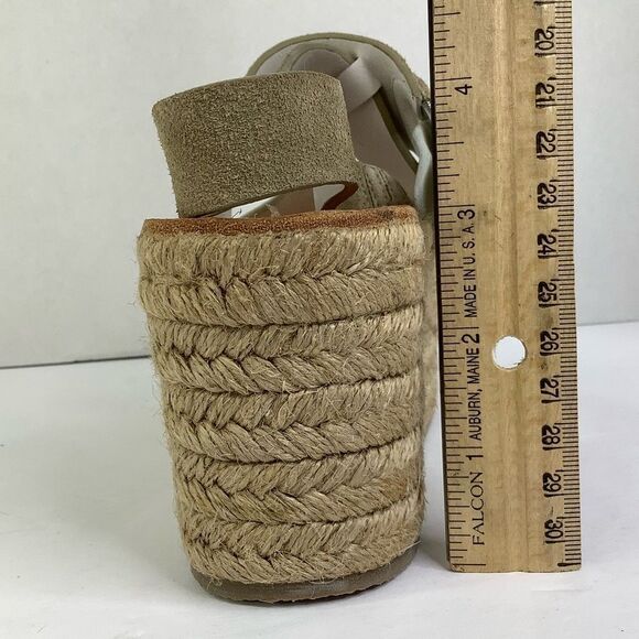 RAG & BONE August Espadrille Brown Suede Leather Wedge Sandals Sz 38.5/US 8.5 - Picture 10 of 12